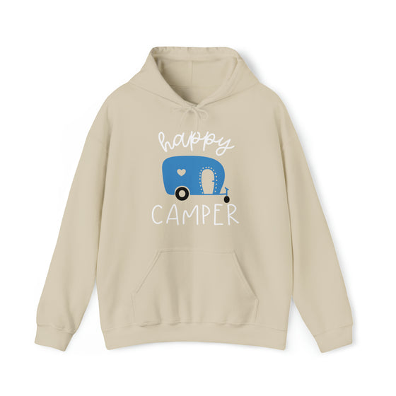 Happy Camper Sweatshirt | Heart Camping Outdoors  | Unisex Hooded Hoodie Sweatshirt