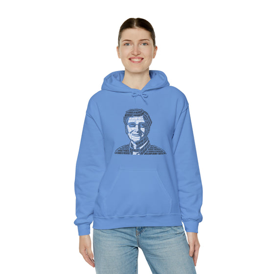 Bill Gates | Unisex Hooded Hoodie Sweatshirt | Embrace Your Vibe | Calligram Word Design