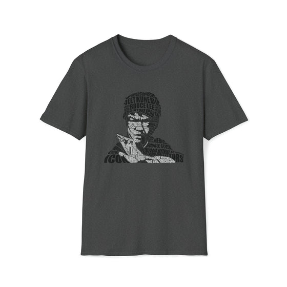 Bruce Lee | Unisex Soft Style Tee T-Shirt | Embrace Your Vibe | Calligram Word Design