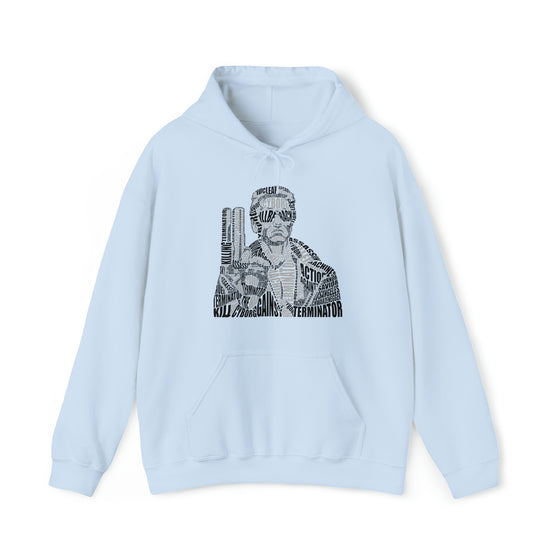 Terminator Movie | Unisex Hooded Hoodie Sweatshirt  | Calligram Word Design