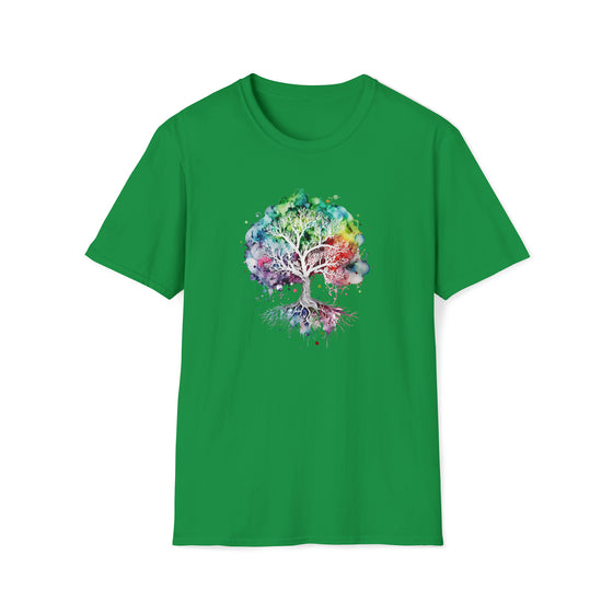 Watercolor Tree of Colorful Life V4 Outdoor Life |  Unisex Soft style T-Shirt | Embrace Your Vibe