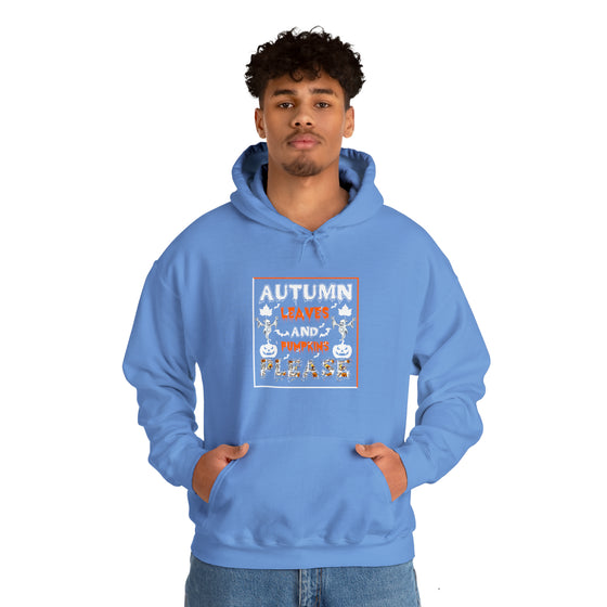 Halloween Sweatshirt | Autumn Leaves And Pumpkins Please | Unisex Hooded Hoodie Sweatshirt