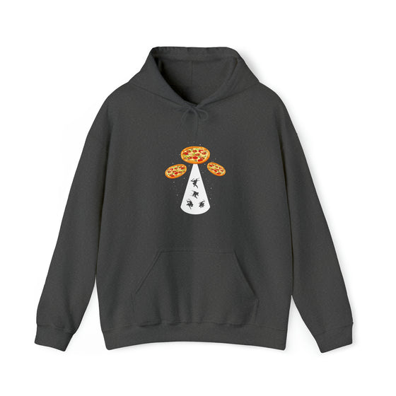 Pizza UFO Ninja Aliens Foodie Sweatshirt | Abstract Unisex Hooded Hoodie Sweatshirt