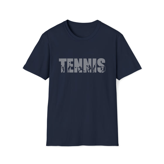 Tennis Shirt | Sporting Athlete Silhouettes | Unisex Soft Style T-Shirt