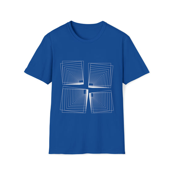 Abstract Shapes V24 Interspace Line Squares | Unisex Soft Style Tee T-Shirt | Embrace Your Vibe