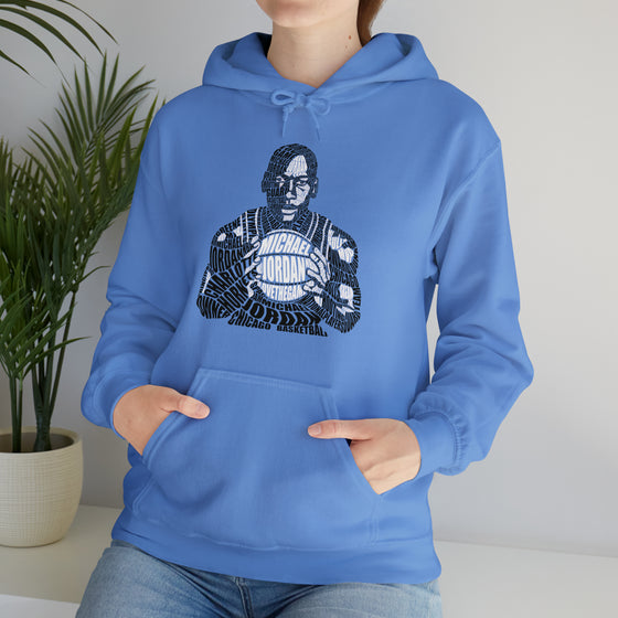 Michael Jordan Basketball | Unisex Hooded Hoodie Sweatshirt  | Calligram Word Design