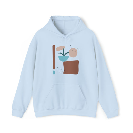 Abstract Shapes V11 Flower Pot Sun Rain | Abstract | Minimalist | Modern | Unisex Hooded Hoodie Sweatshirt | Embrace Your Vibe