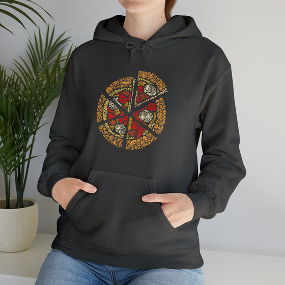 Pizza Slices Foodie Sweatshirt | Abstract Unisex Hooded Hoodie Sweatshirt