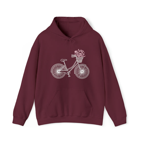 Bicycle Wildflower Basket Bike Biking | Unisex Hooded Hoodie Sweatshirt | Embrace Your Vibe