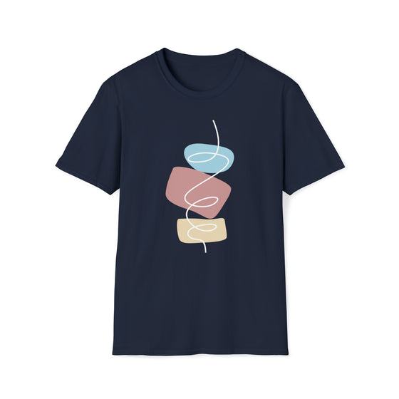 Abstract Block String Shapes V29  |  Unisex Soft Style Tee T-Shirt | Embrace Your Vibe