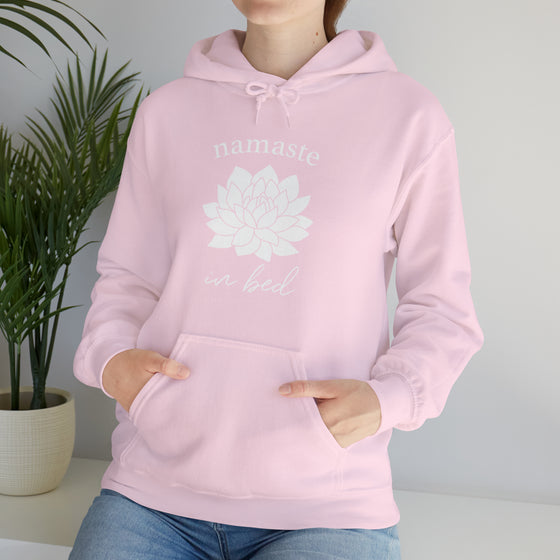 Yoga Sweatshirt | Namaste In Bed Yoga | Unisex Hooded Hoodie Sweatshirt