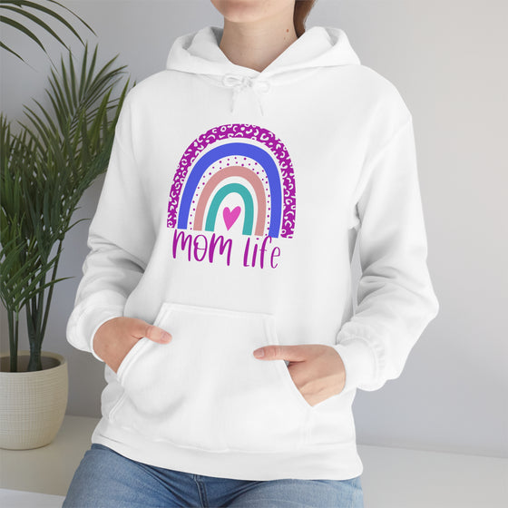 Chill Stitch – Mom Life Rainbow - Unisex Hooded Hoodie Sweatshirt – Embrace Your Vibe