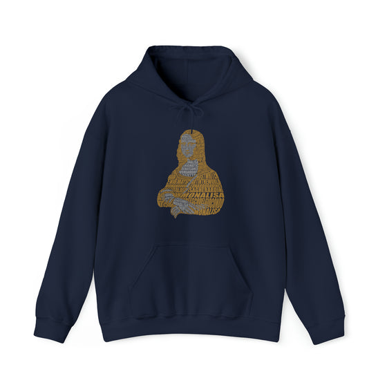 Mona Lisa France | Unisex Hooded Hoodie Sweatshirt  | Calligram Word Design