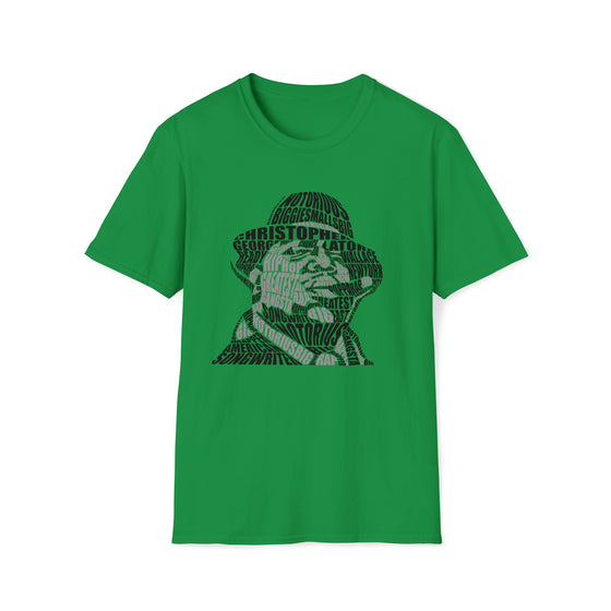 Notorious Big Rapper | Unisex Soft Style Tee T-Shirt | Calligram Word Design