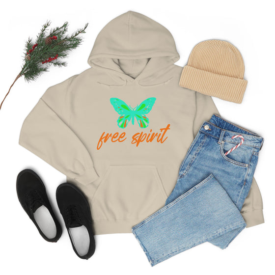 Chill Stitch – Free Spirit Butterfly - Unisex Hooded Hoodie Sweatshirt – Embrace Your Vibe