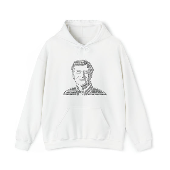 Bill Gates | Unisex Hooded Hoodie Sweatshirt | Embrace Your Vibe | Calligram Word Design