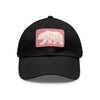 Grizzly Bear Flowers Hat | Leather Patch Baseball Cap