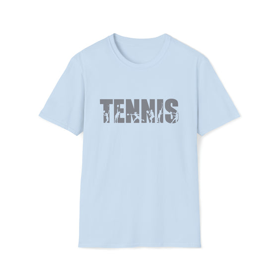 Tennis Shirt | Sporting Athlete Silhouettes | Unisex Soft Style T-Shirt
