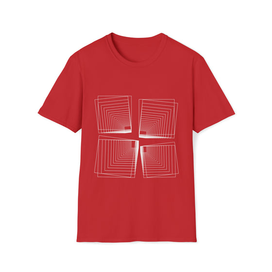 Abstract Shapes V24 Interspace Line Squares | Unisex Soft Style Tee T-Shirt | Embrace Your Vibe
