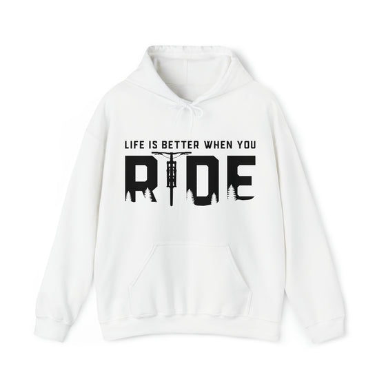 Bike Sweatshirt | MTB Mountain Bike Life Better Ride | Unisex Hooded Hoodie Sweatshirt