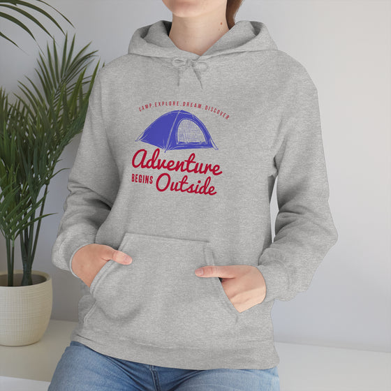 Chill Stitch – Outside Your Tent Adventure - Unisex Hooded Hoodie Sweatshirt – Embrace Your Vibe