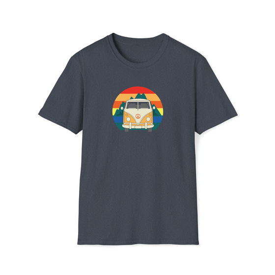 Hippie Shirt | Earth Peace VW Van Mountains | Unisex Soft Style Tee T-Shirt