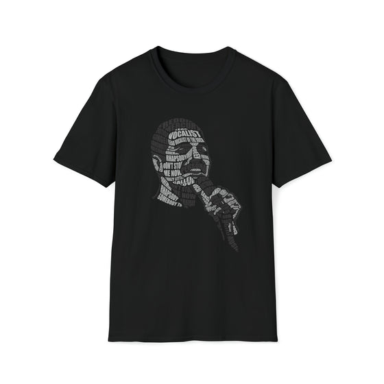 Abstract Shirt |  Freddy Mercuri | Unisex Soft Style Tee T-Shirt | Calligram Word Design