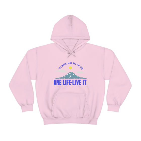 Chill Stitch – Mountains One Life Live It - Unisex Hooded Hoodie Sweatshirt – Embrace Your Vibe