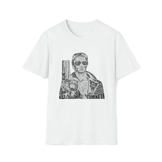 Terminator Movie | Unisex Soft Style Tee T-Shirt  | Calligram Word Design
