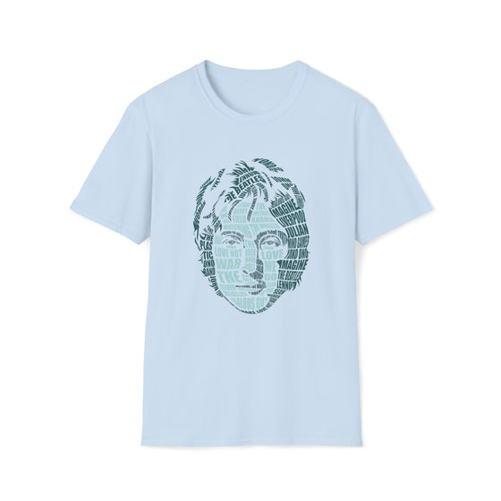 John Lennon Music | Unisex Soft Style Tee T-Shirt | Embrace Your Vibe | Calligram Word Design