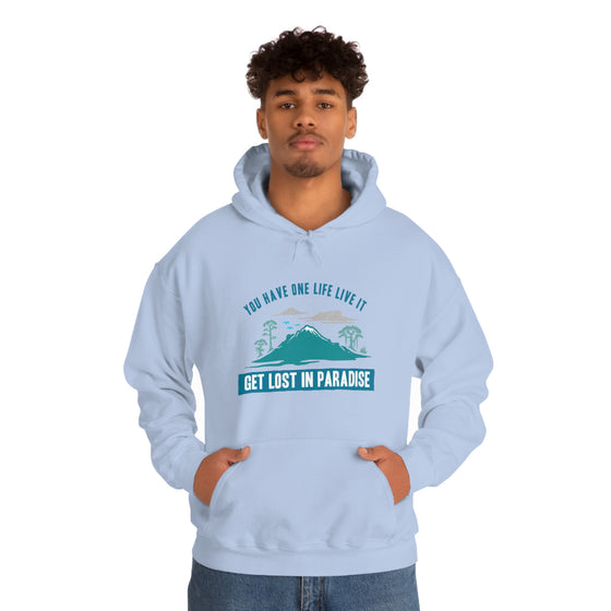 Chill Stitch – Get Lost in Paradise - Unisex Hooded Hoodie Sweatshirt – Embrace Your Vibe