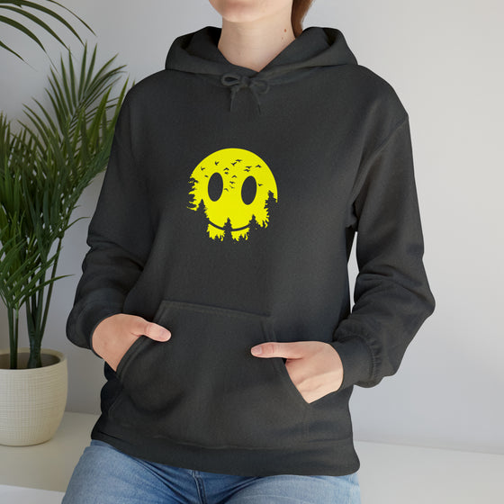 Smiley Sweatshirt | Forest Moon | Abstract Unisex Hooded Hoodie Sweatshirt