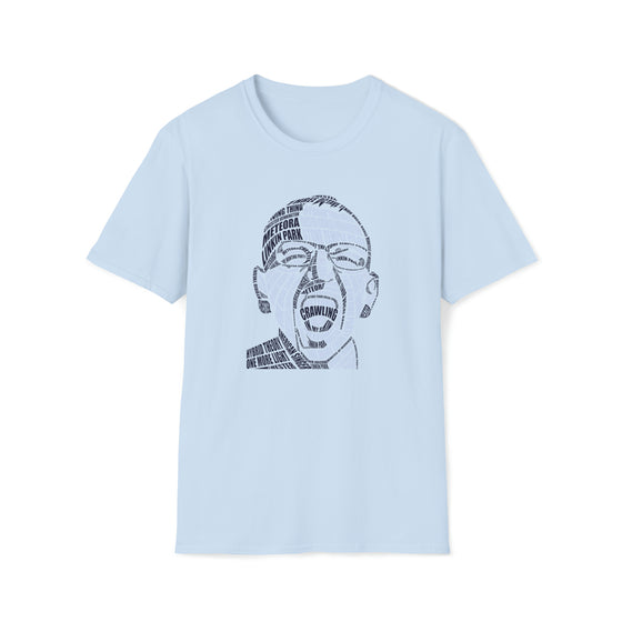 Chester Bennington Shirt | Unisex Soft Style Tee T-Shirt | Calligram Word Design
