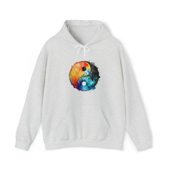 Yoga Sweatshirt | Yin Yang Sign V4 Watercolor | Unisex Hooded Hoodie Sweatshirt