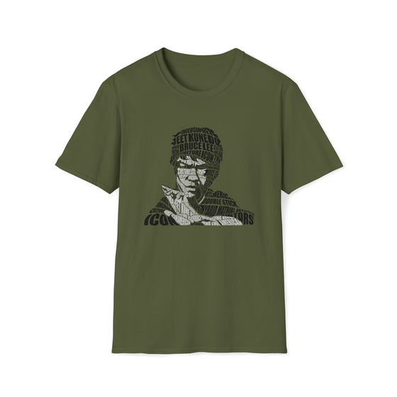 Bruce Lee | Unisex Soft Style Tee T-Shirt | Embrace Your Vibe | Calligram Word Design