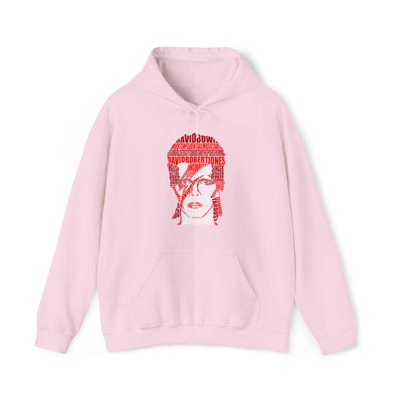 David Bowie | Unisex Hooded Hoodie Sweatshirt | Embrace Your Vibe | Calligram Word Design