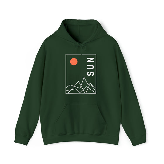 Abstract Shapes V5 Mountain Peaks Sun | Abstract | Minimalist | Modern  Unisex Hooded Hoodie Sweatshirt | Embrace Your Vibe