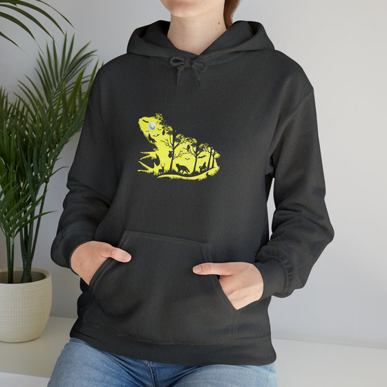 Frog Froggy Night Sweatshirt | Abstract  Unisex Hooded Hoodie Sweatshirt