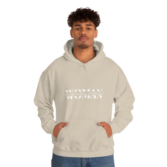 Chill Stitch – Woman Beautiful Strong - Unisex Hooded Hoodie Sweatshirt – Embrace Your Vibe