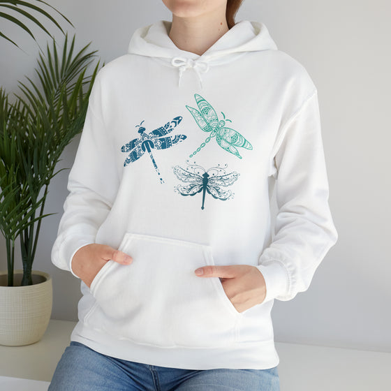 Dragonfly Mandala Sweatshirt | Nature Boho | Unisex Hooded Hoodie Sweatshirt