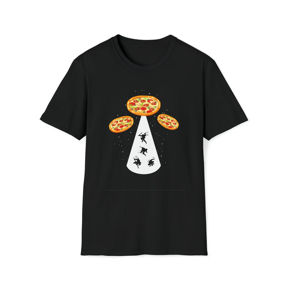 Pizza UFO Ninja Foodie Shirt | Abstract Unisex Soft Style Tee T-Shirt