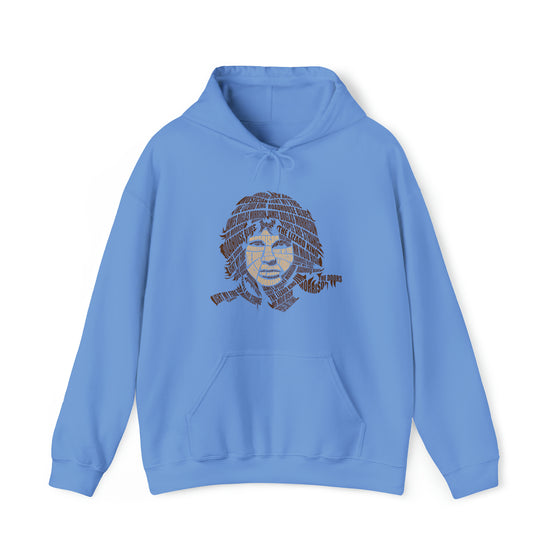 Jim Morrison | Unisex Hooded Hoodie Sweatshirt | Calligram Word Design