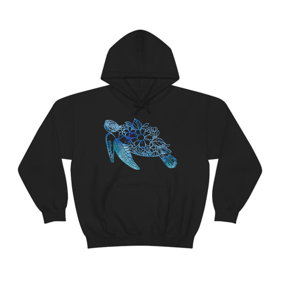 Floral Mandala Sea Turtle Sweatshirt | Unisex Hooded Hoodie Sweatshirt