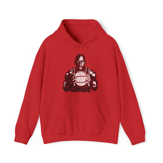 Michael Jordan Basketball | Unisex Hooded Hoodie Sweatshirt  | Calligram Word Design