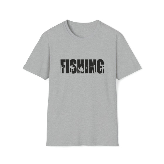 Fishing Fish Sporting Name Athlete Silhouettes  |  Unisex Soft Style T-Shirt  |  Embrace Your Vibe