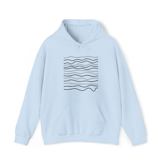 Abstract Seismograph Wave Lines Shapes Modern Lines V16  | Abstract | Minimalist | Modern  Unisex Hooded Hoodie Sweatshirt