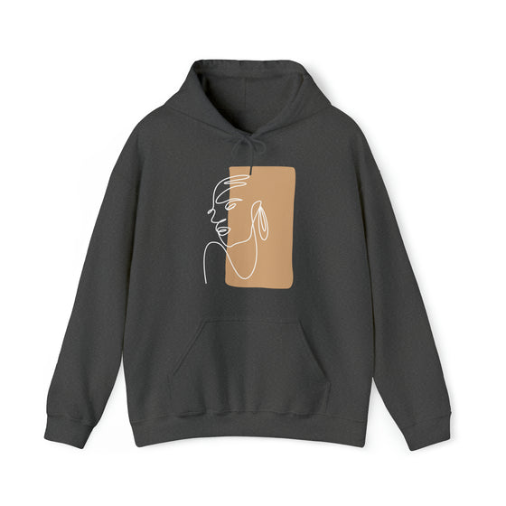 Abstract Shapes V7 Face Sketch | Abstract | Minimalist | Modern  Unisex Hooded Hoodie Sweatshirt | Embrace Your Vibe