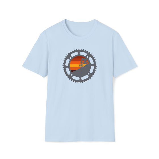 Bike Shirt | MTB Silhouette Bike Sprocket Mountain Biking | Unisex Soft style T-Shirt