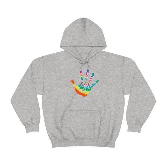 Chill Stitch –Tie-dye Peace Hand - Unisex Hooded Hoodie Sweatshirt – Embrace Your Vibe