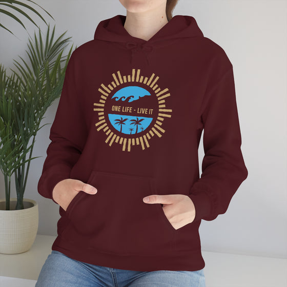 Chill Stitch – One Life Live It Spoke - Unisex Hooded Hoodie Sweatshirt – Embrace Your Vibe